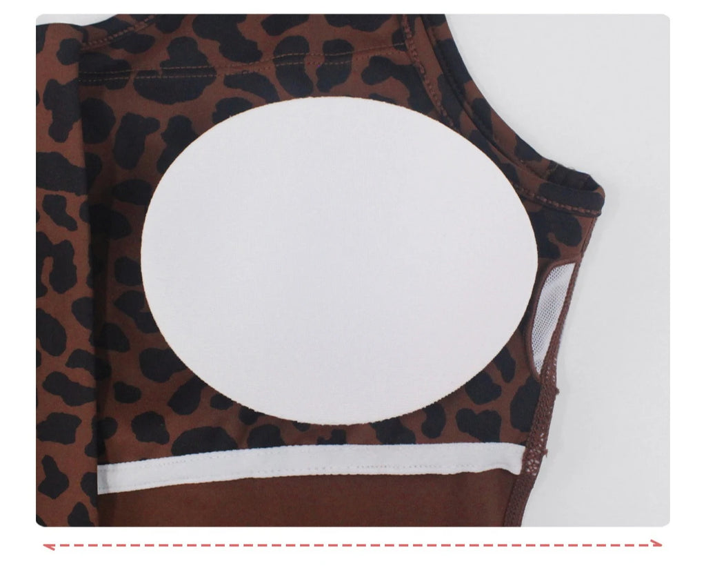 Sexy Hollow Backless Sport Flare Legging Jumpsuit Scrunch Butt Women Clothing Fashion Leopard Sleeveless Zipper Fitness Overalls