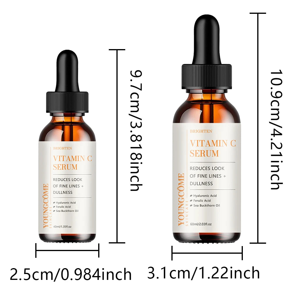 Vitamin C Serum Hydrating Facial Care with Hyaluronic Acid Ferulic Acid Sea Buckthorn Oil For Daily Skin Nourishment Lightweight