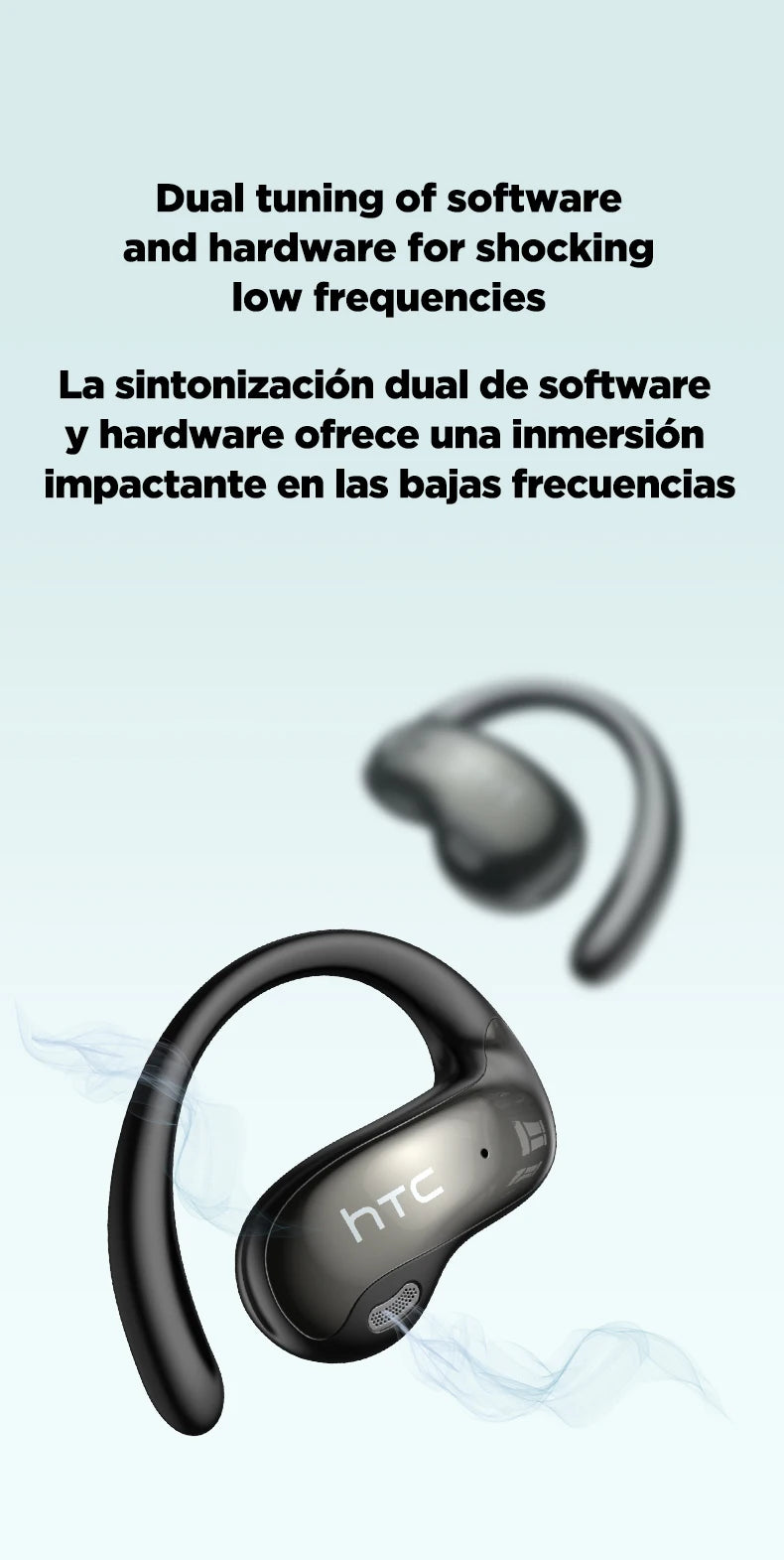 Bluetooth Wireless Headset HTC NE19 Open Ear Sports Earbuds Strong Bass Waterproof Ear Hook Stereo Bluetooth Auricles Choice