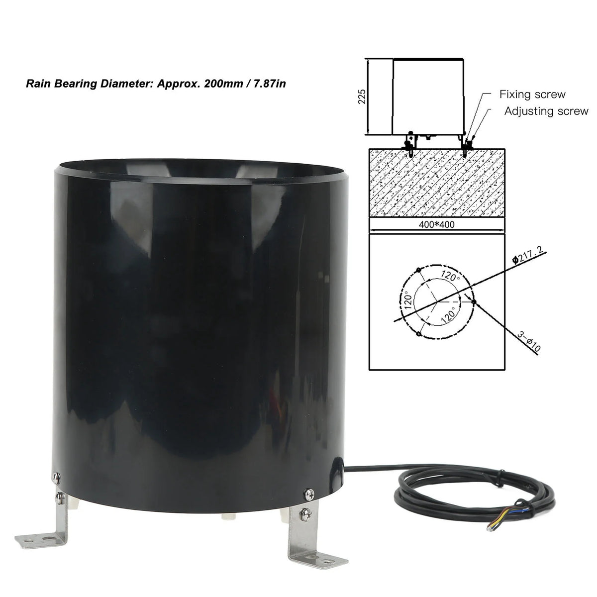 Rainfall Sensor Tipping Pulse To 485 Signal Output Can Directly Read Rainfall Bucket Rain Gauge Measurement Monitoring Tool