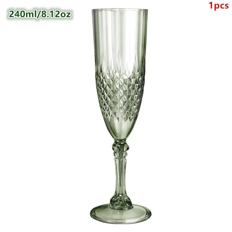 1 Pcs Champagne Goblet High Legged Wine Glasses Cocktail Red Wine Brandy Glasses Drinkware Party Bar Wedding Gift Transparent
