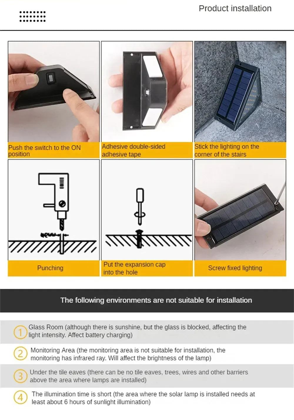 22/24LED Solar Stair Light, IP67 Waterproof Outdoor Step Light, Anti-theft Decorative Lamp for Garden Deck Front Porch Patio