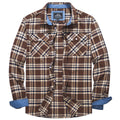 MAGCOMSEN Autumn Windproof Men's Flannel Shirt Warm Long Sleeve Casual Plaid Shirts with Two Chest Pockets
