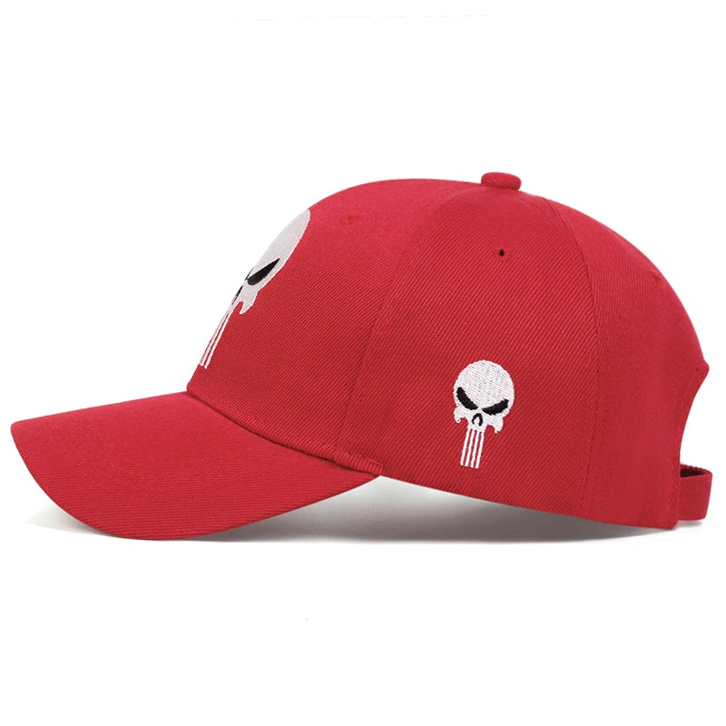 Unisex Skull Head Embroidery Baseball Caps Spring Autumn Outdoor Adjustable Casual Hats Sunscreen Hat