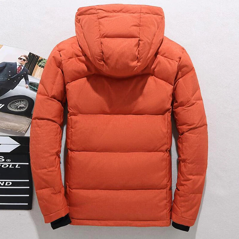 Down Jacket Male Winter Men White Duck Down Jacket Hooded Outdoor Thick Warm Padded Snow Coat Oversize M-4XL