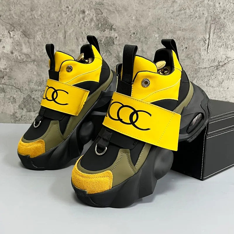 Men's Sport Shoes Comfortable Casual Running Shoes 2025 Spring Autumn Thick Bottom Heightening Korean Style Versatile Dad Shoes