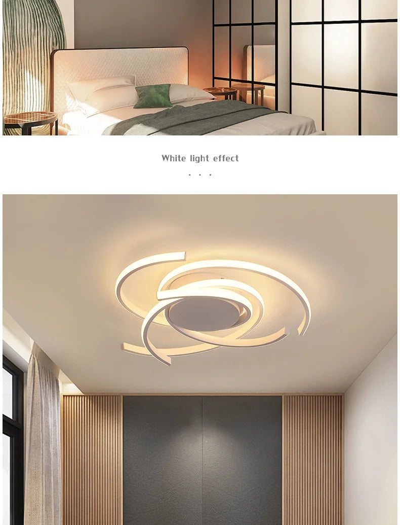 Modern LED Ceiling Lights Lighting For Living Study Room Bedroom Ceiling Lamp Indoor Lighting Home Decoration Lights White/Black