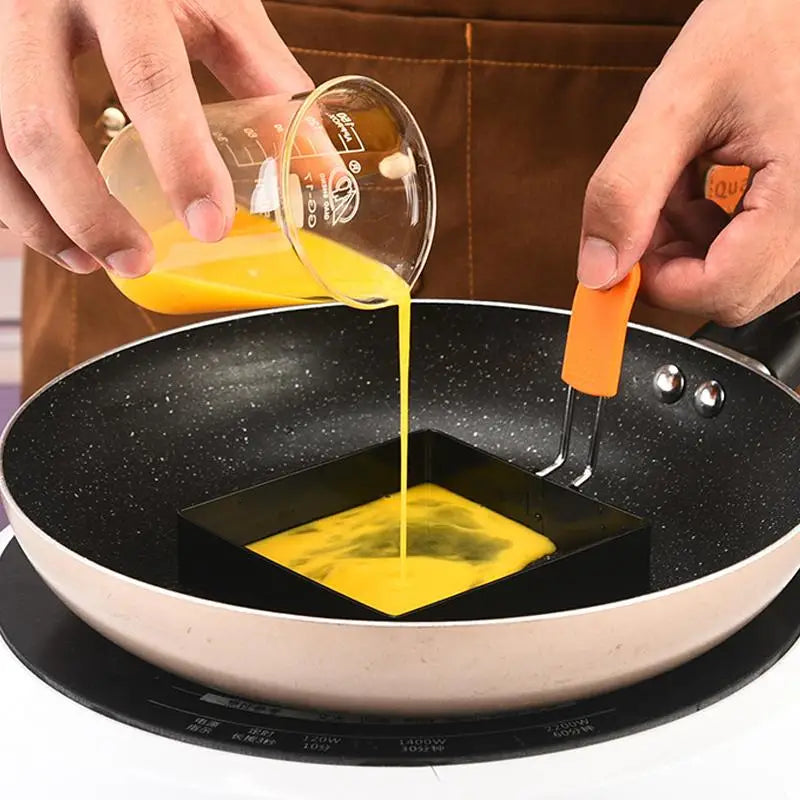 Non-stick Square Round Pancake Mold Muffins Omelet Maker Frying Egg Cooking Tool Kitchen Gadgets Stainless Steel Egg Fried Ring