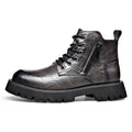 2025 autumn and winter boots men's British style versatile high top leather shoes workwear snow leather boots men's short boots