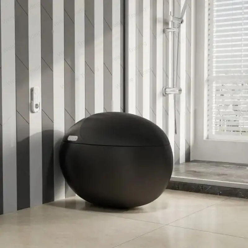 Automatic Matt Grey Color Cute Design Egg Shape 1.28GPF Smart Toilet With Remote Control
