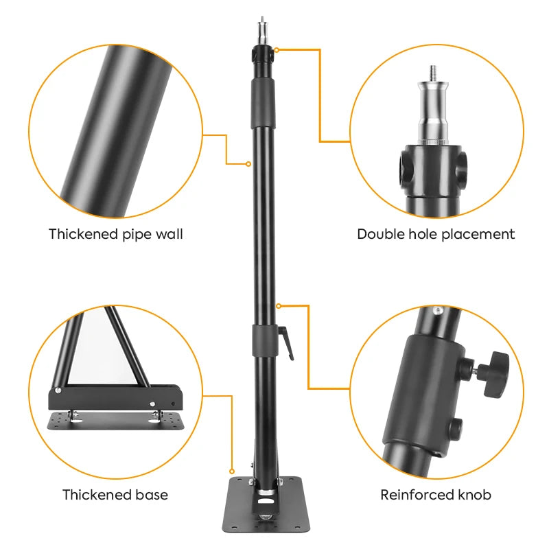 137/175cm Photography Heavy Flexible Ring Light Wall Mount Ceiling Triangle Boom Arm Studio Strobe Lights,Softbox Support Stand