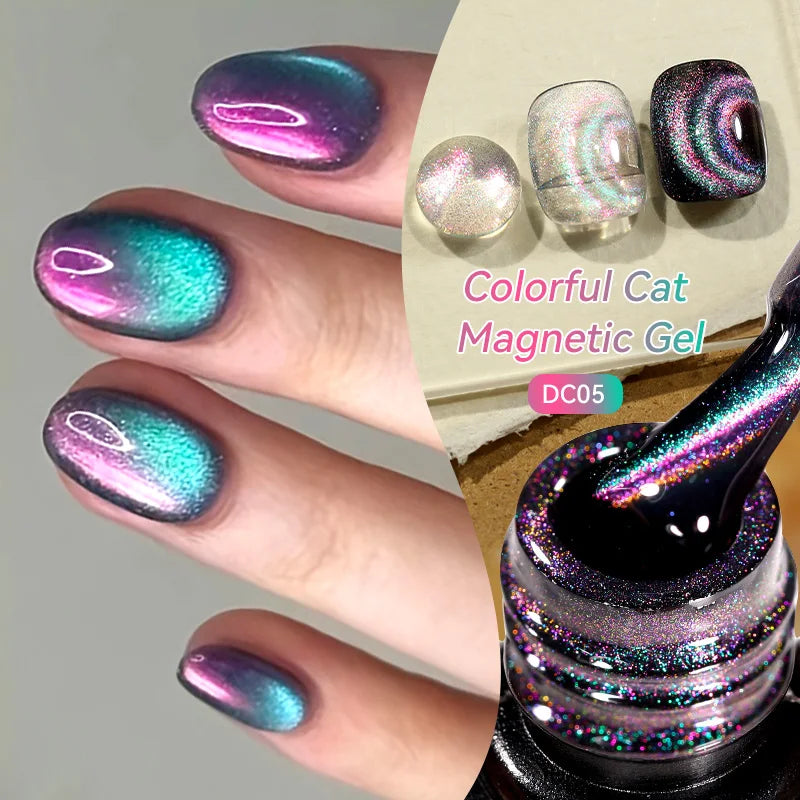 LILYCUTE 7ml Gold Coffee Cat Magnetic Gel Nail Polish Autumn Winter Nails Ultra Shine Moonlight Semi Permanent UV Gel Soak Off