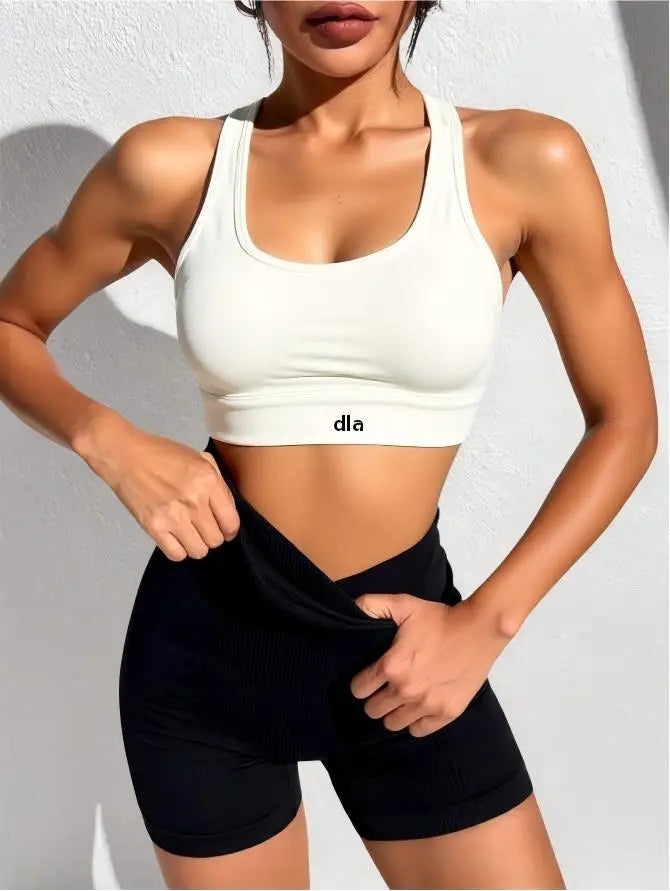 2026 Women's Sports Bra, One-Piece Fixed Shock-Absorbing Fitness Top for Running, Yoga, and Workout with Back Support