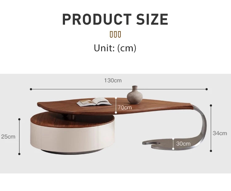 Modern Leaf Shape Walnut Veneer Coffee Table Light Luxury Living Room Home New Designer Creative Special Shape Coffee Table