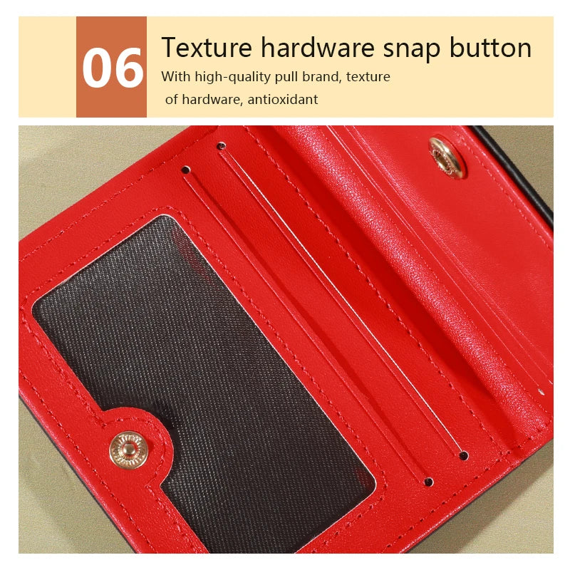 PU Minimalist Wallet - Snap Closure, Zip Pocket, Multifunctional Credit Card Holder, Casual Unisex Bag for Daily Use with