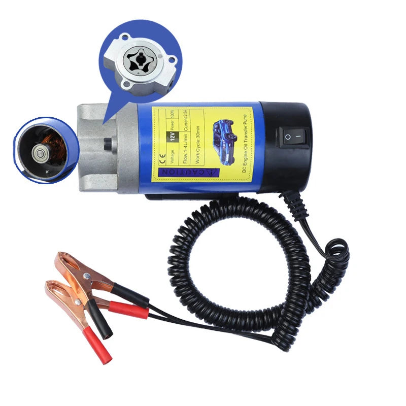 Oil Diesel Extractor Pump 12V-24V Electric Scavenge Suction Transfer Change Pump with Tubes 100W 4L for Car Boat Motorcycle