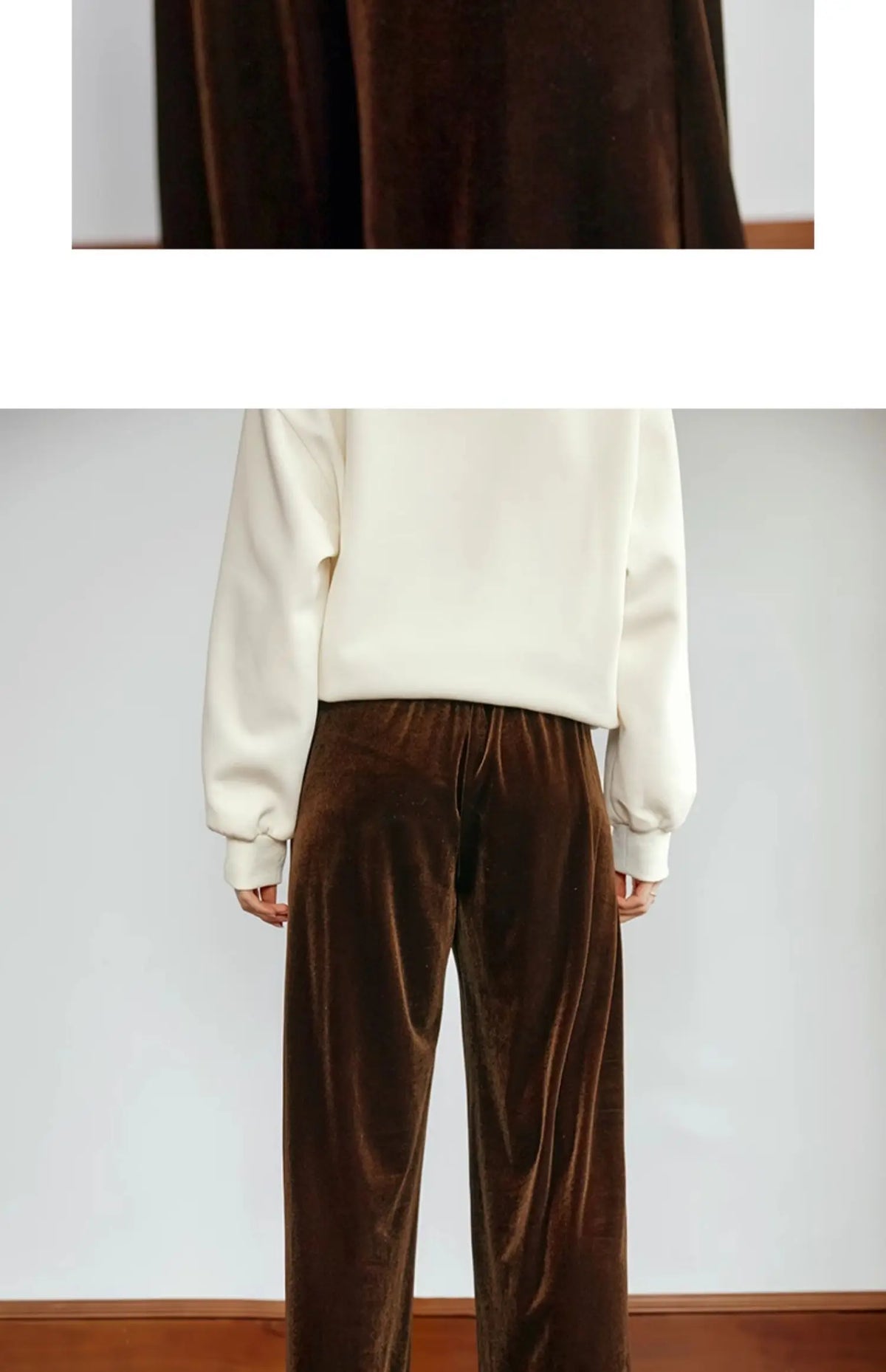OLrain Velvet Drawstring Baggy Sweatpant Woman 2026 Autumn Casual Retro High Waist Wide Leg Long Pants Women Trousers M56QK85138