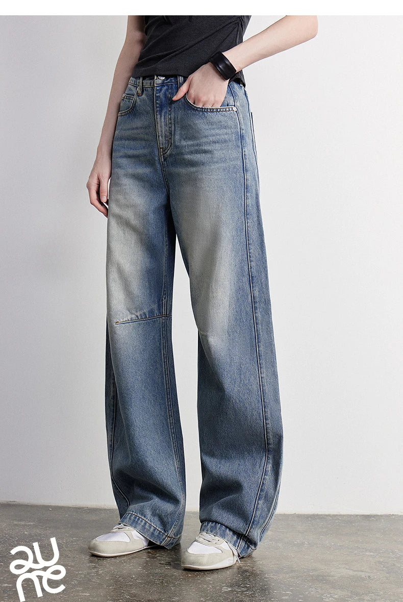 TOYOUTH Women Denim Jeans 2026 Summer New High Waist Curved Knife Pants