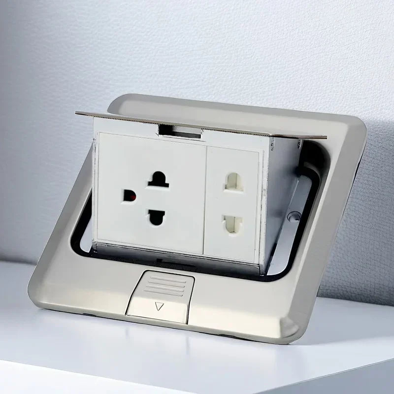 Electrical Switches Desktop Socket EU/Universal Power Outlet Hidden Type Pop Up Floor Socket For Meeting Room