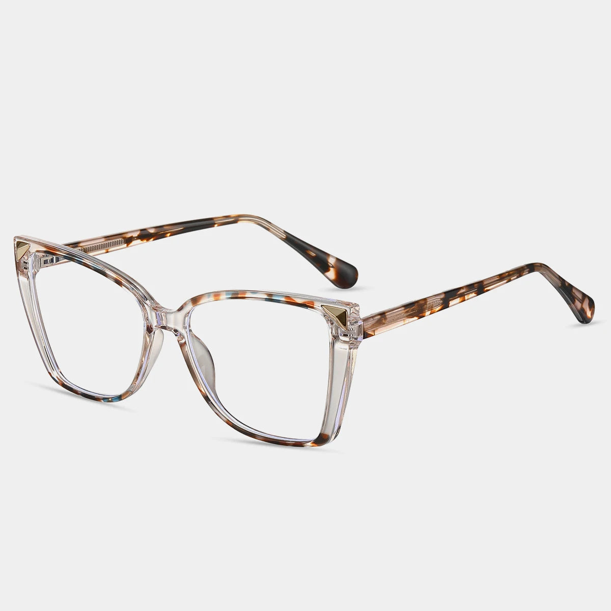 R57466 Fashion Square Anti Blue Light Glasses Trend Spring Hinge Prescription Spectacles Frames Women Optical Reading Glasses