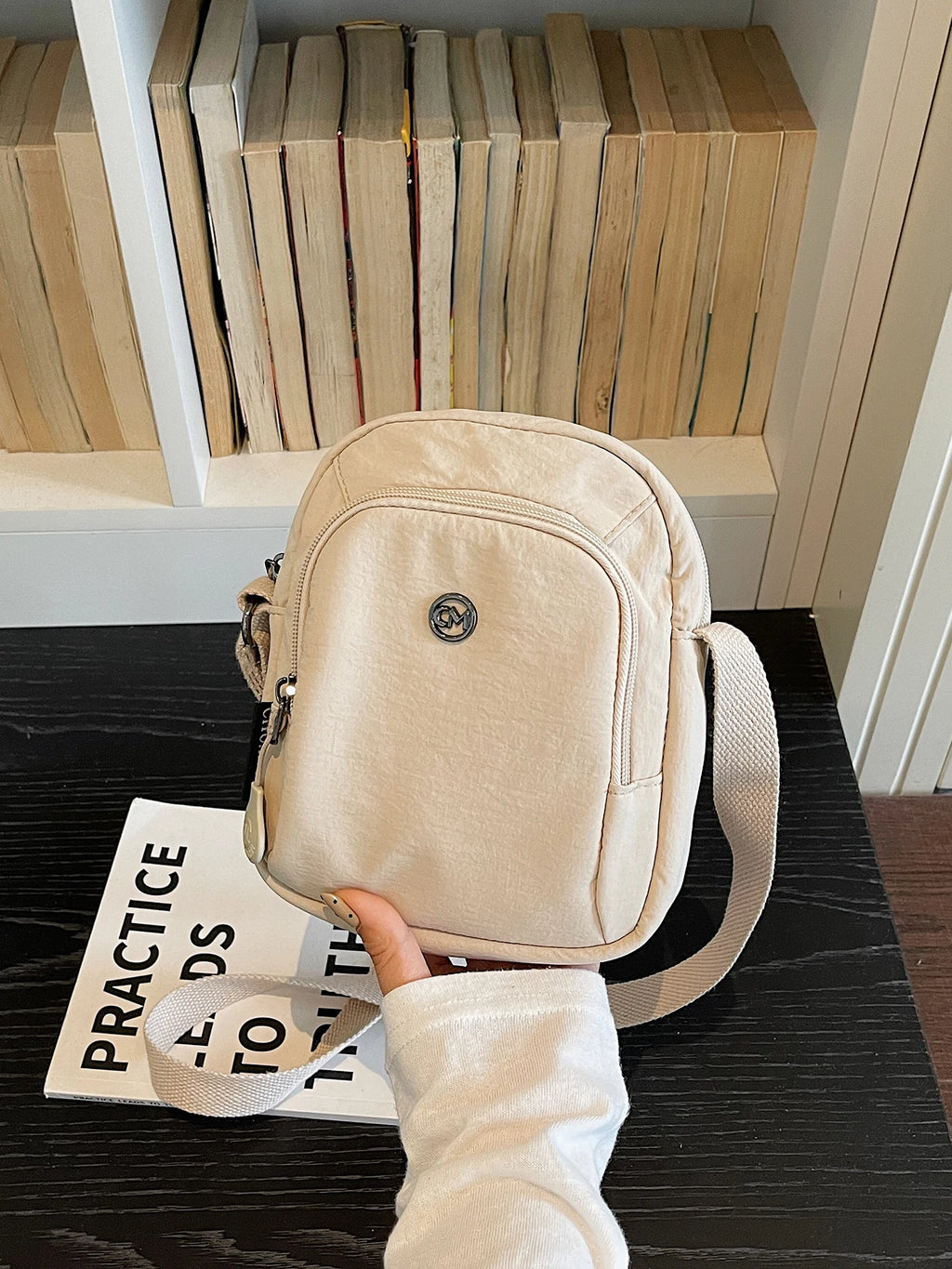 Waterproof Nylon Mobile Phone Bag Portable  Three-Layer Coin Purse Crossbody Bag for Youth Casual Simple Style Functional...