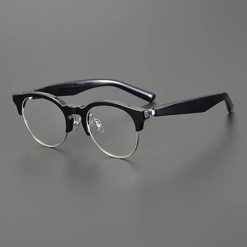 Handmade Acetate Round Eyeglasses Frame Men High Quality Glasses Frames Women Vintage Spectacles Eyewear Japanese Designer M-92