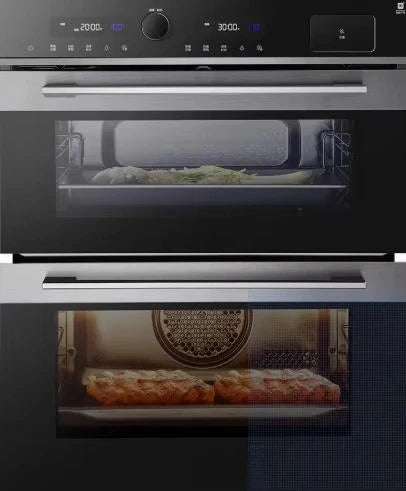 85L electric steam and grill and convection touch control built-in double oven double wall oven