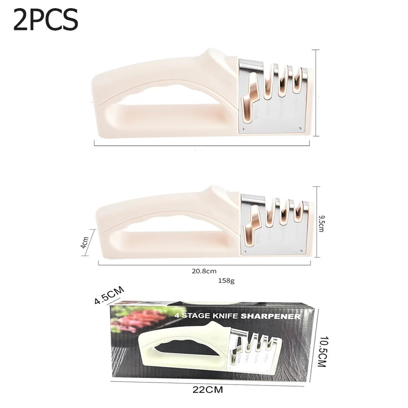 Kitchen Knife Sharpener 4 Segment Multifunctional Sharpening Tool Non-slip Portable Knife Sharpening Kitchen Gadgets Accessories