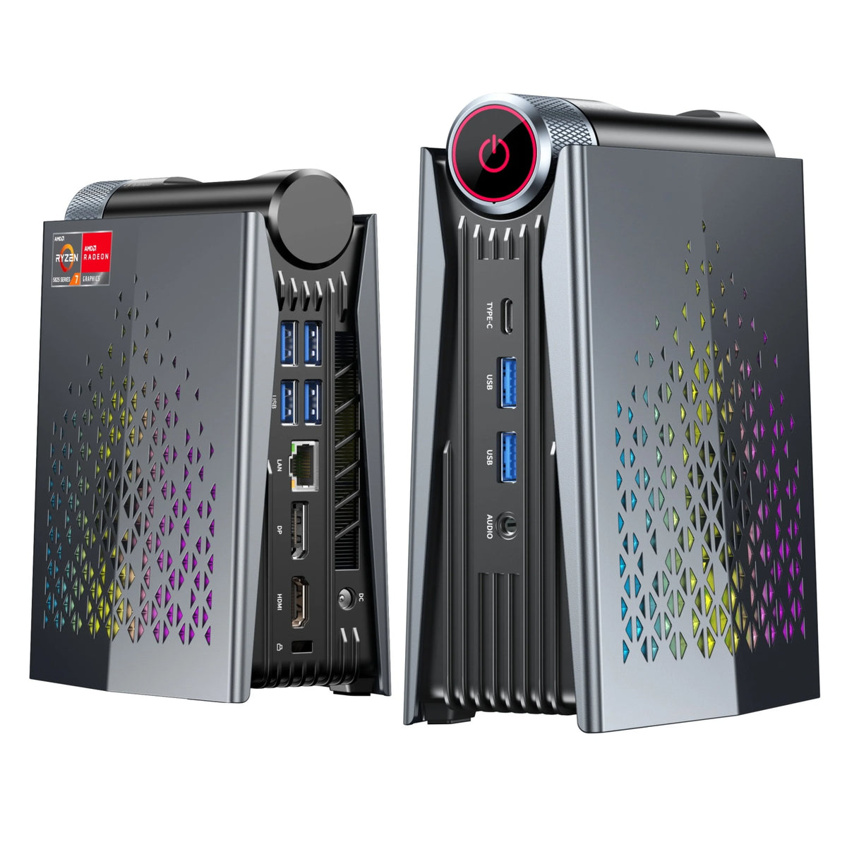 KAMRUI Mini Gaming PC AMD Ryzen7 7735HS 24GB LPDDR5 512GB/1TB M.2 SSD Micro Desktop Computers Max 4.75GHz WiFi 6 BT5.2 4K PC