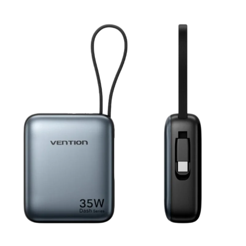 10,000mAh 35W Portable Power Bank – Built-In Cable
