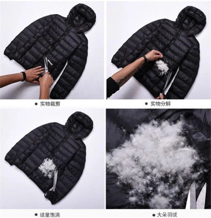 Down Jacket Women's Short Autumn Winter New Parkas Stand-UP Collar Hooded Warm Cotton Padded Coat Large Size Outcoat Ladies Tops