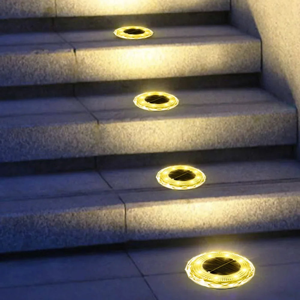 Solar LED Underground Light 8LED Outdoor Lawn Light Waterproof Path Light for Lawn Decoration Garden Terrace Courtyard