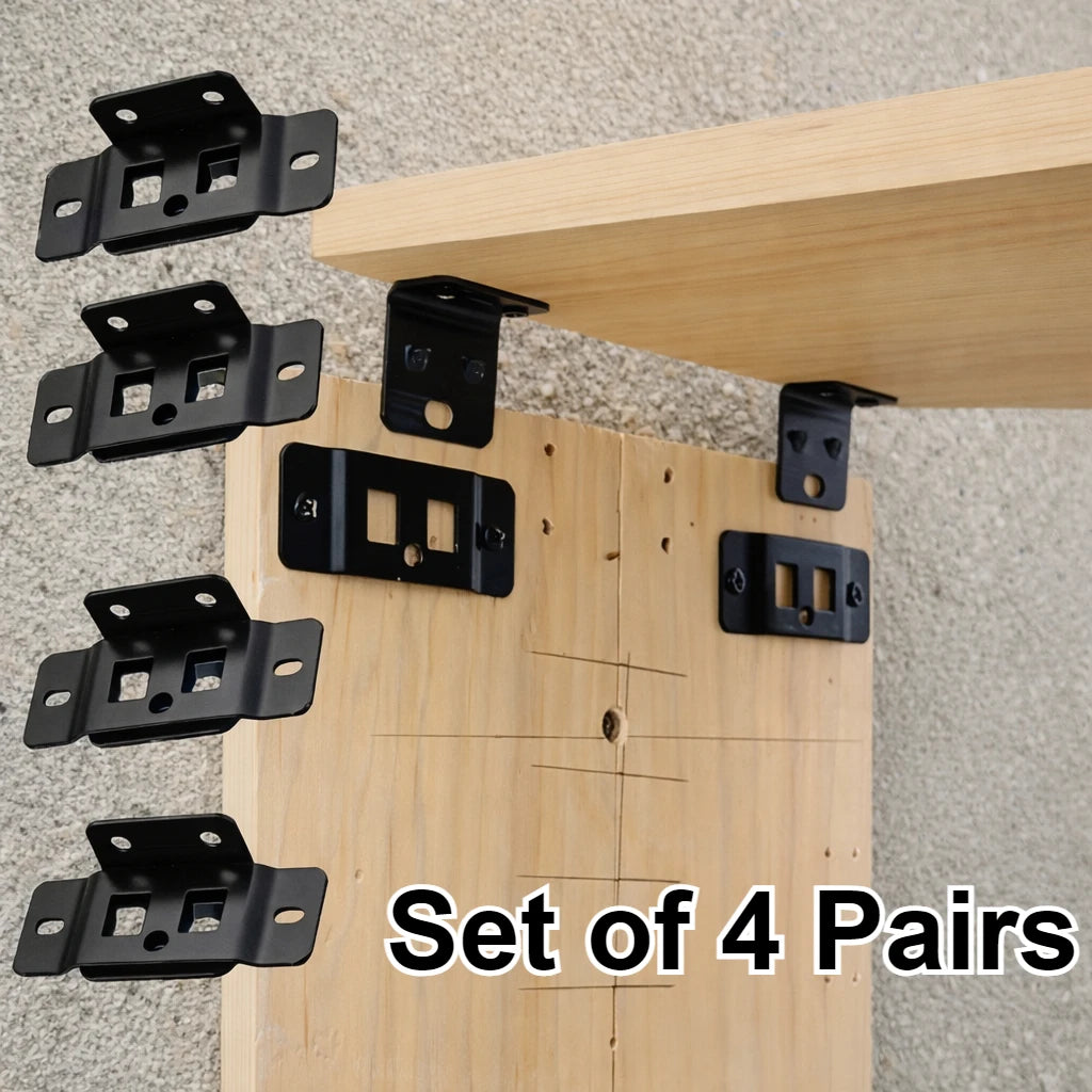 4 Pair Metal Fixing Buckle Two in One Insert Furniture Laminate L Shaped 90 Degree Connector Bracket Hardware Easy Install Home