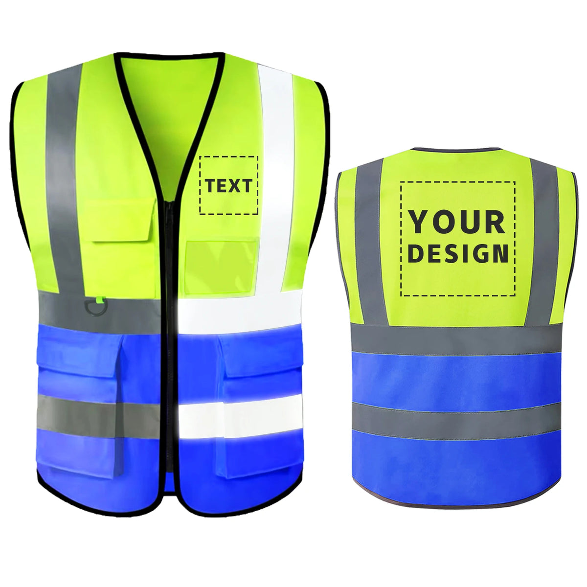 Custom Your Logo Safety Vest Construction Work Traffic Vest Railway Coal Miners Uniform Security ANSI Class 2 Safety Workwear