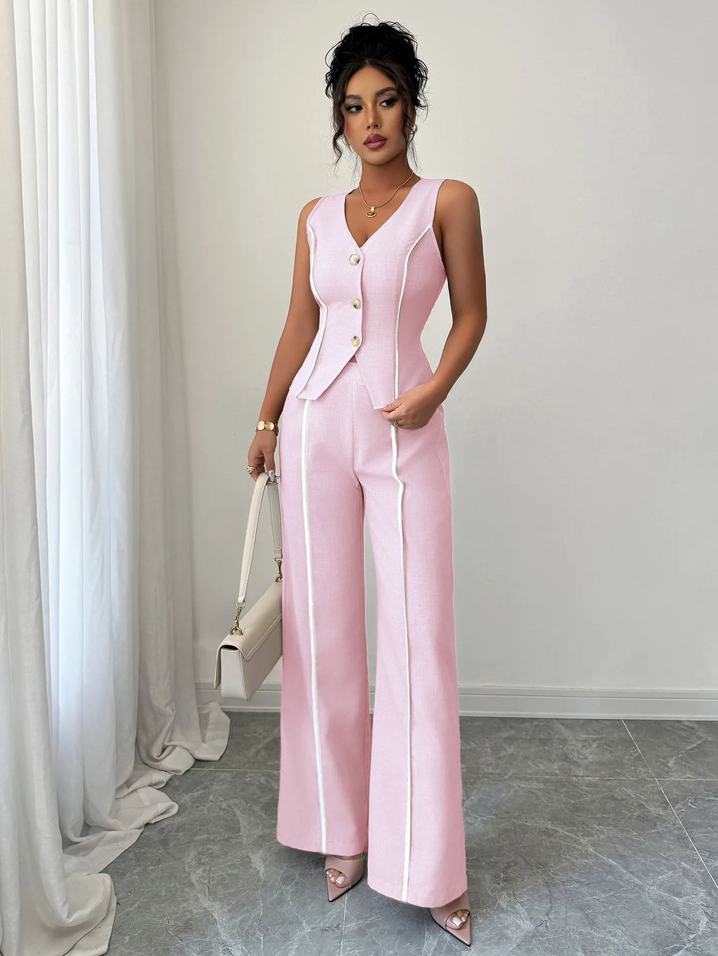 Women's 2026 Spring/summer Casual Chic Urban Hot Girl Color-block Sleeveless Blazer Set Wedding Dress Femme Clothes Lace Beach