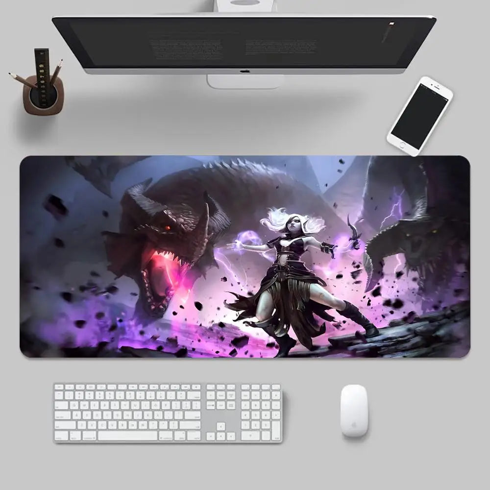 D&D D-Dungeon & Dragons Mouse Pad Tapetes de Mesa Teclado, Borracha Kawai, Tapete de Mesa Antiderrapante, XXL90x40cm