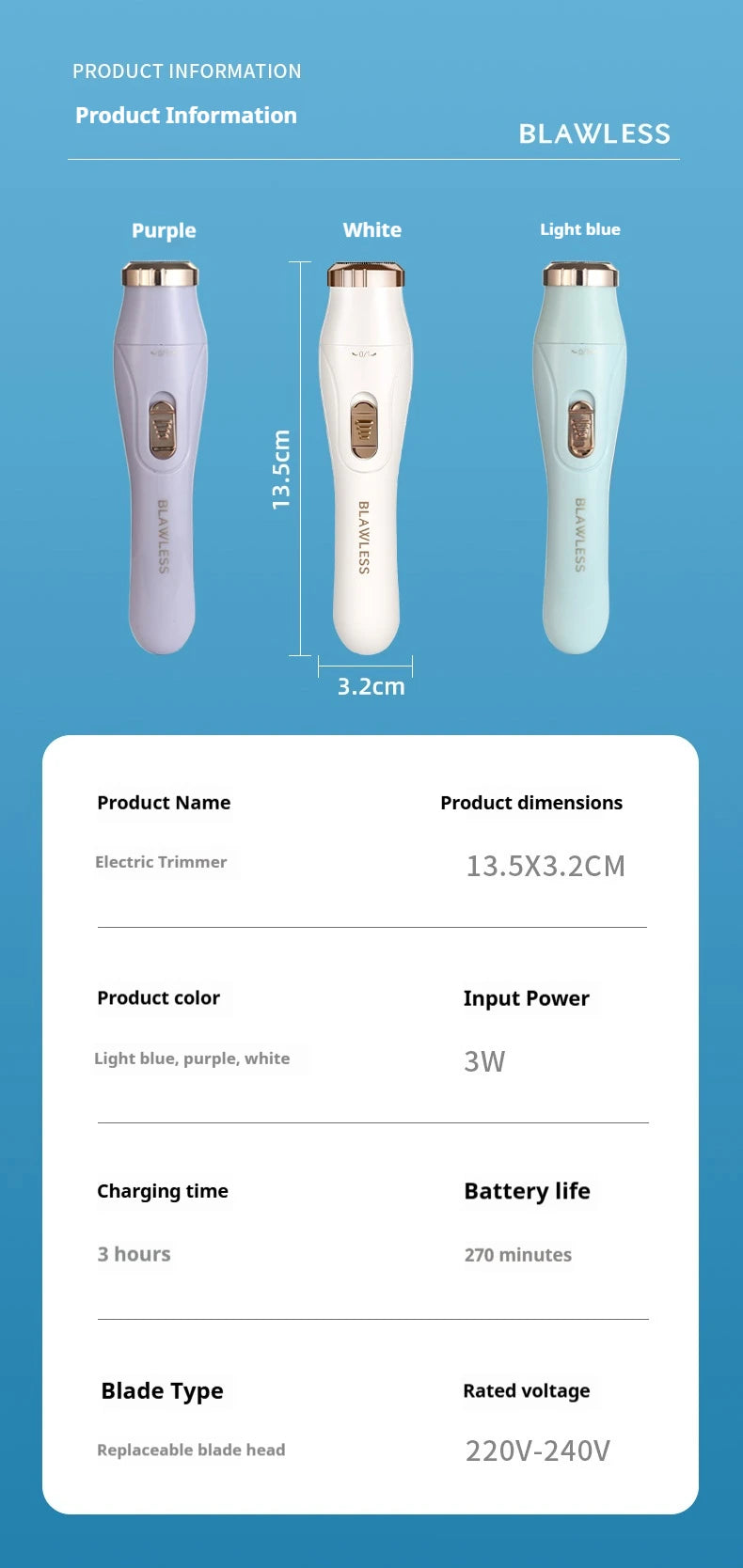 Women's Electric Shaver Painless Hair Remover for Face Bikini Underarms Legs Body Portable Epilator