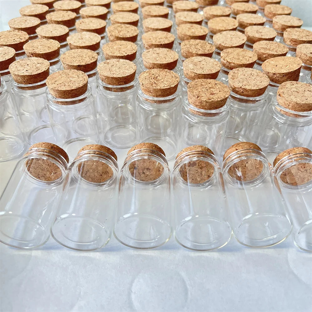 8/30 Pcs 40ml Glass Dried Flower Bottle Cork Tiny Glass Jars Transparent Empty Mini Containers DIY Wedding Favors Wishing Vials