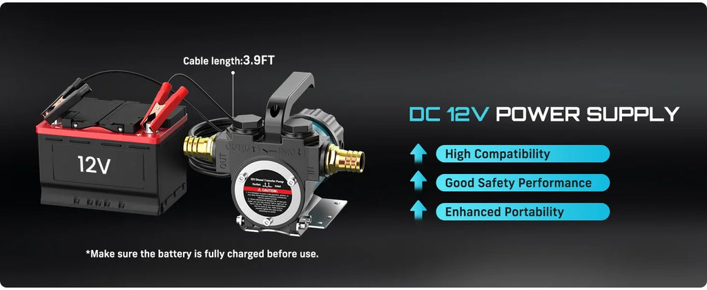 SEESII SL029 Diesel Transfer Pump 12V 13GPM Automatic Electric Fuel Transfer Pump Kit for Diesel