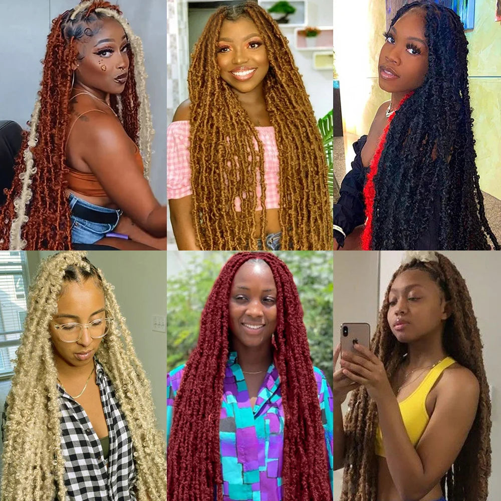 12 14 18 24 36 Inches Distressed Butterfly Locs Crochet Hair Faux Locs Crochet Braids Messy Soft Locs Braiding Hair Extensions