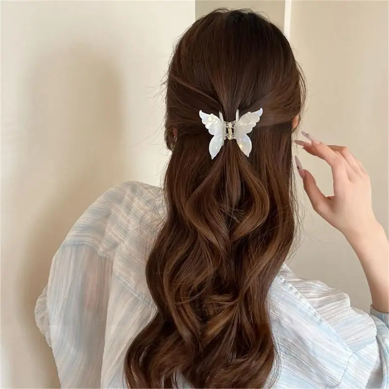 Super Fairy Three-Dimensional Butterfly Half-Tied Hair Back Of The Head Acetate Clip Hair Accessories For Women