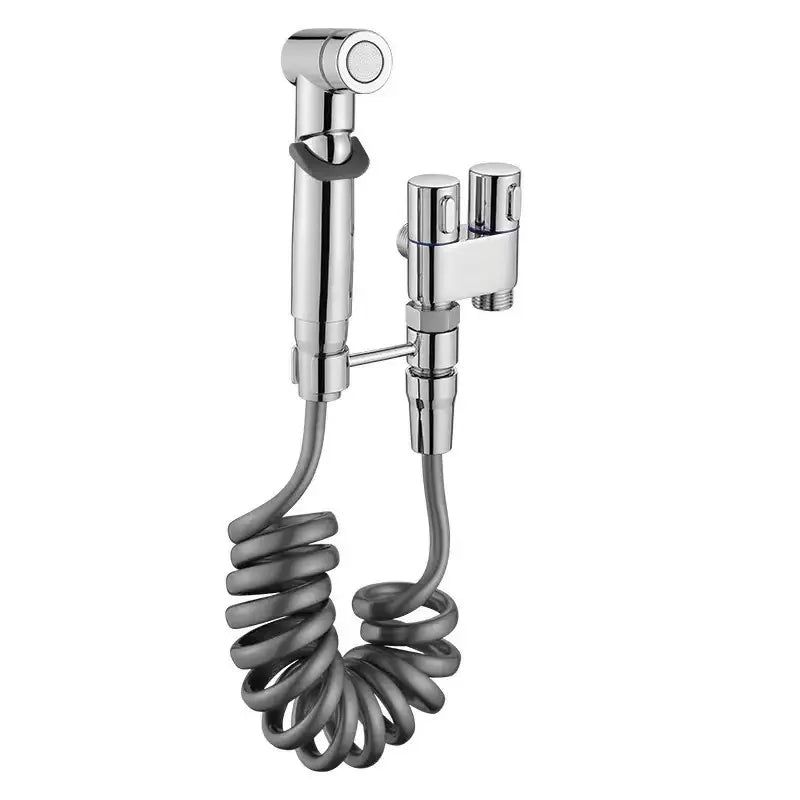 Stainless Steel Nozzle Bidet Handheld Toilet Companion Set Wall Mounted One in Two Out Angle Valve Kit Bathroom Accessories