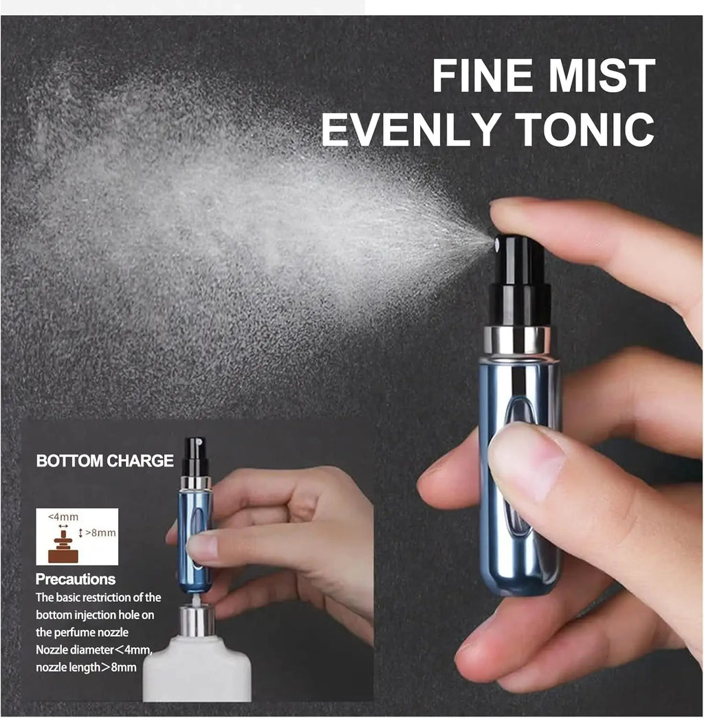 5Pcs 5ml Spray Scent Pump Perfume Bottle Refillable Spray Atomizer Bottle Mini Travel Empty Cosmetic Containers