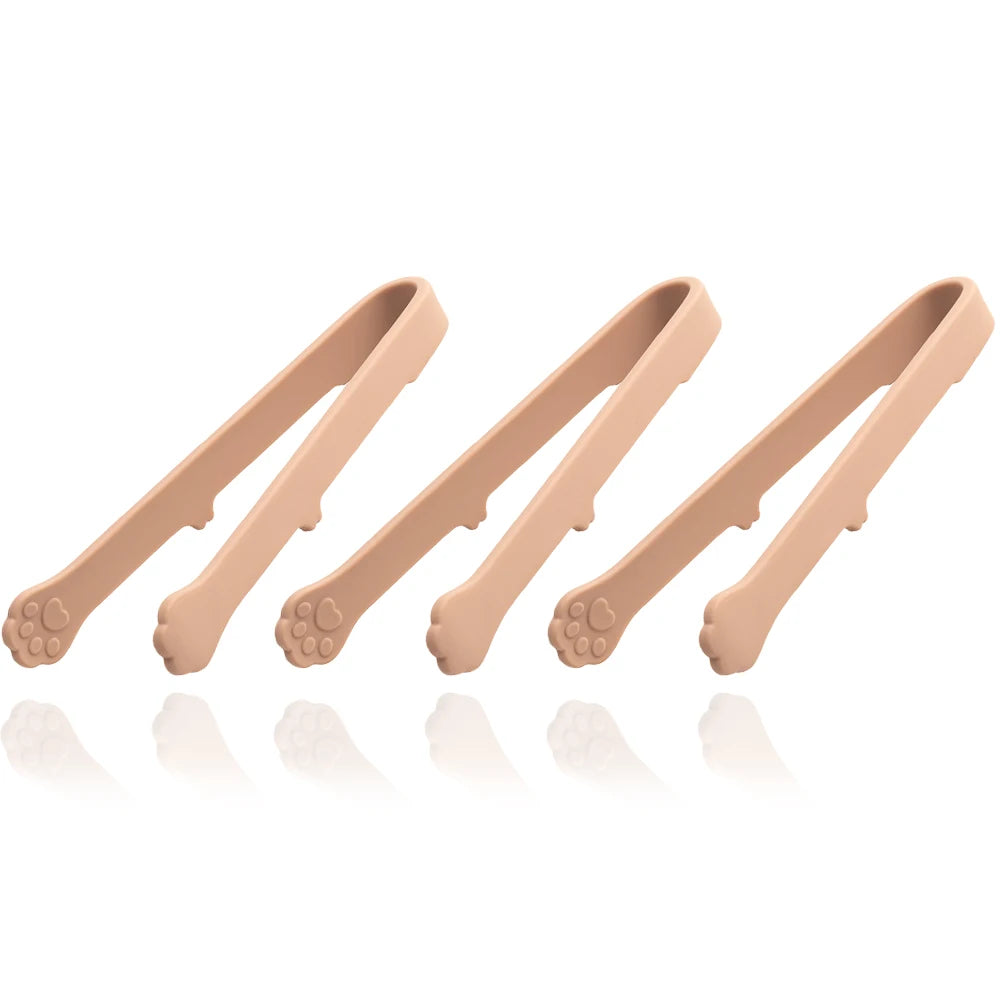 3Pcs Coffee Sugar Clip Silicone Anti-skid Ice Tongs Cat Paw Shape Food Cake Clamp Kitchen Gadgets Bar Buffet Tools Tweezer