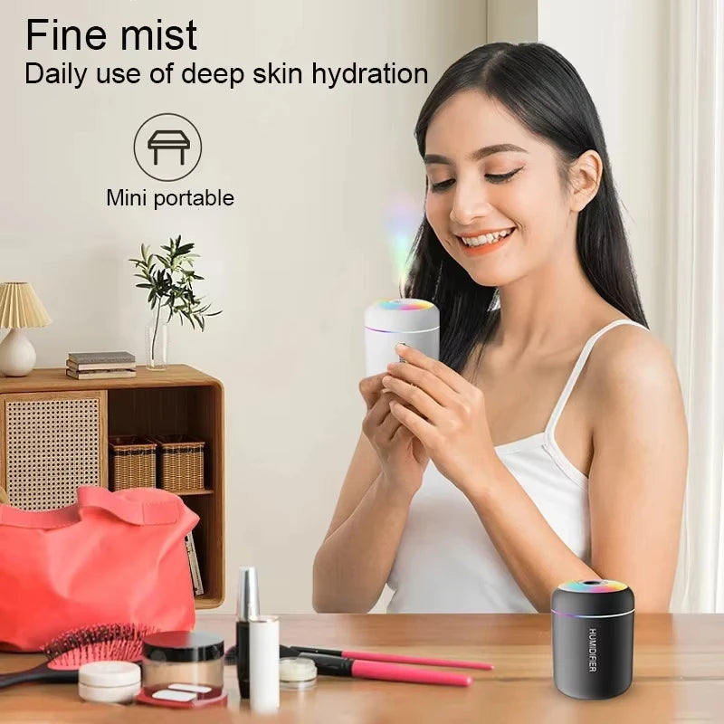 Mini Air Humidifier Usb Aromatherapy Diffuser 180ml Essential Oil Purifier Aromatherapy Spray Car Home Bedroom Led Quiet Desktop