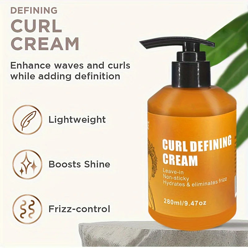 GZE CURL DEFINING CREAM with Argan Oil for Wavy and Curly Hair Moisturizer and Deep Conditioning for Shine and Bounce