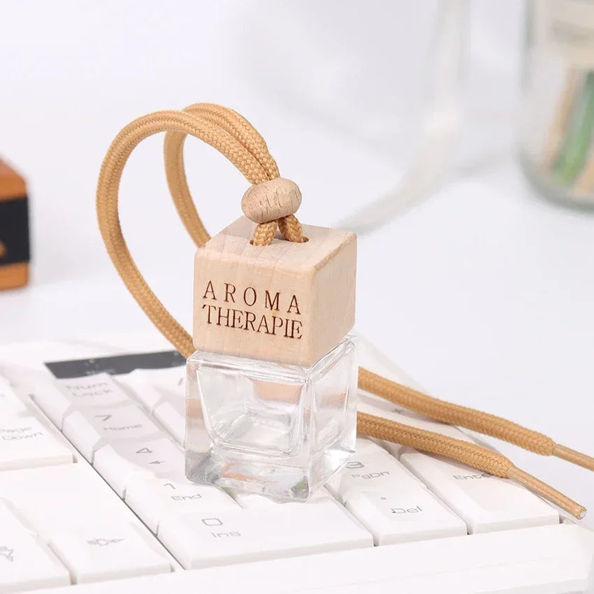 Pack Car Ornament Air Freshener Perfume Square Cap Empty Bottle Scent Essential Oil Diffuser Pendant