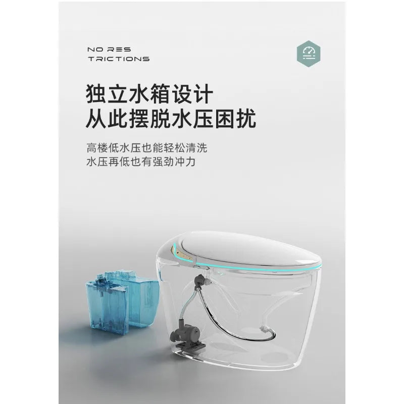 Egg-shaped smart toilet seat, fully automatic integrated household waterless pressure toilet, very practical