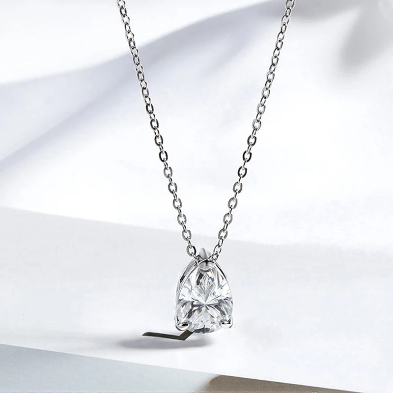 Smyoue 1-4CT Pear Cut Moissanite Pendant Necklace for Women Girls 3 Designs Lab Diamond Wedding Silver 925 Chains Fine Jewelry