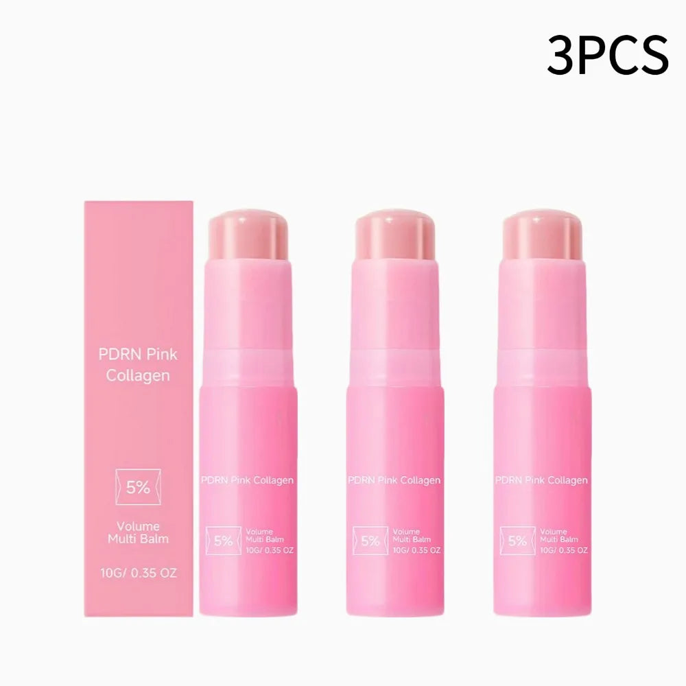 PDRN Pink Collagen Volume Multi Balm 5% 7% Volufiline Facial Eye Neck Plumping Moisturizing Stick Non-greasy Hydrating Skin Care